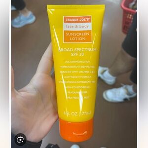 Trader Joe’s face body sunscreen lotion 6oz broad spectrum water resistant